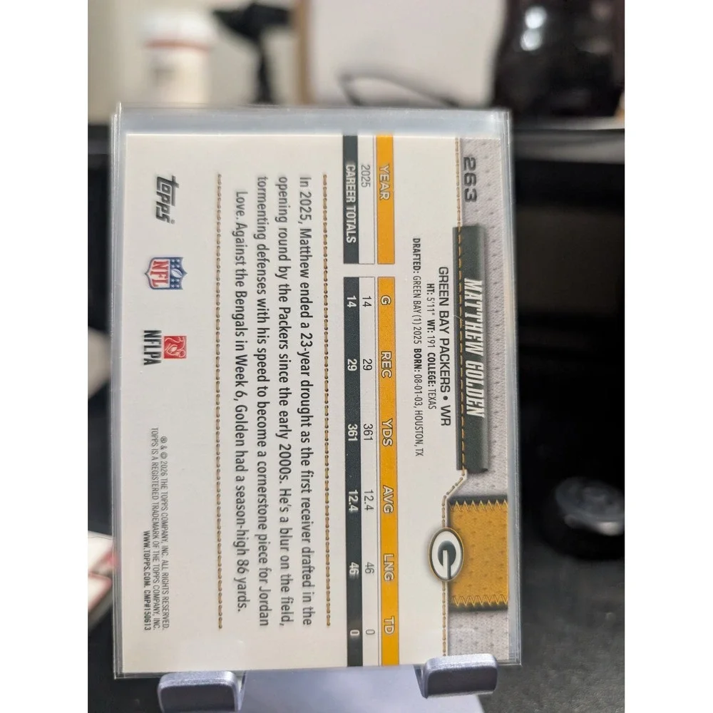 Matthew Golden Green Bay Packers Topps Future Stars Wide Receiver Trading Card